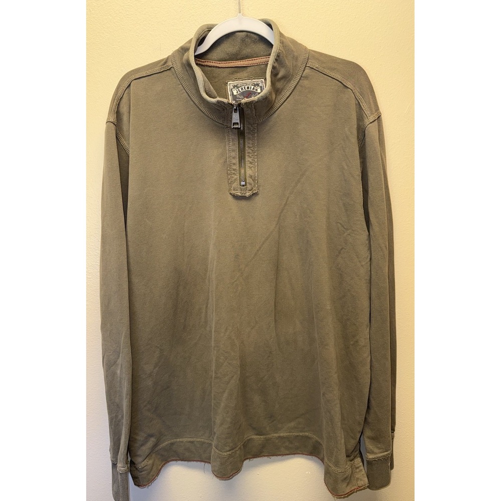 Jeremiah American Legacy Sweatshirt  1/4 Zip Pullover Mens XXL Green L/S